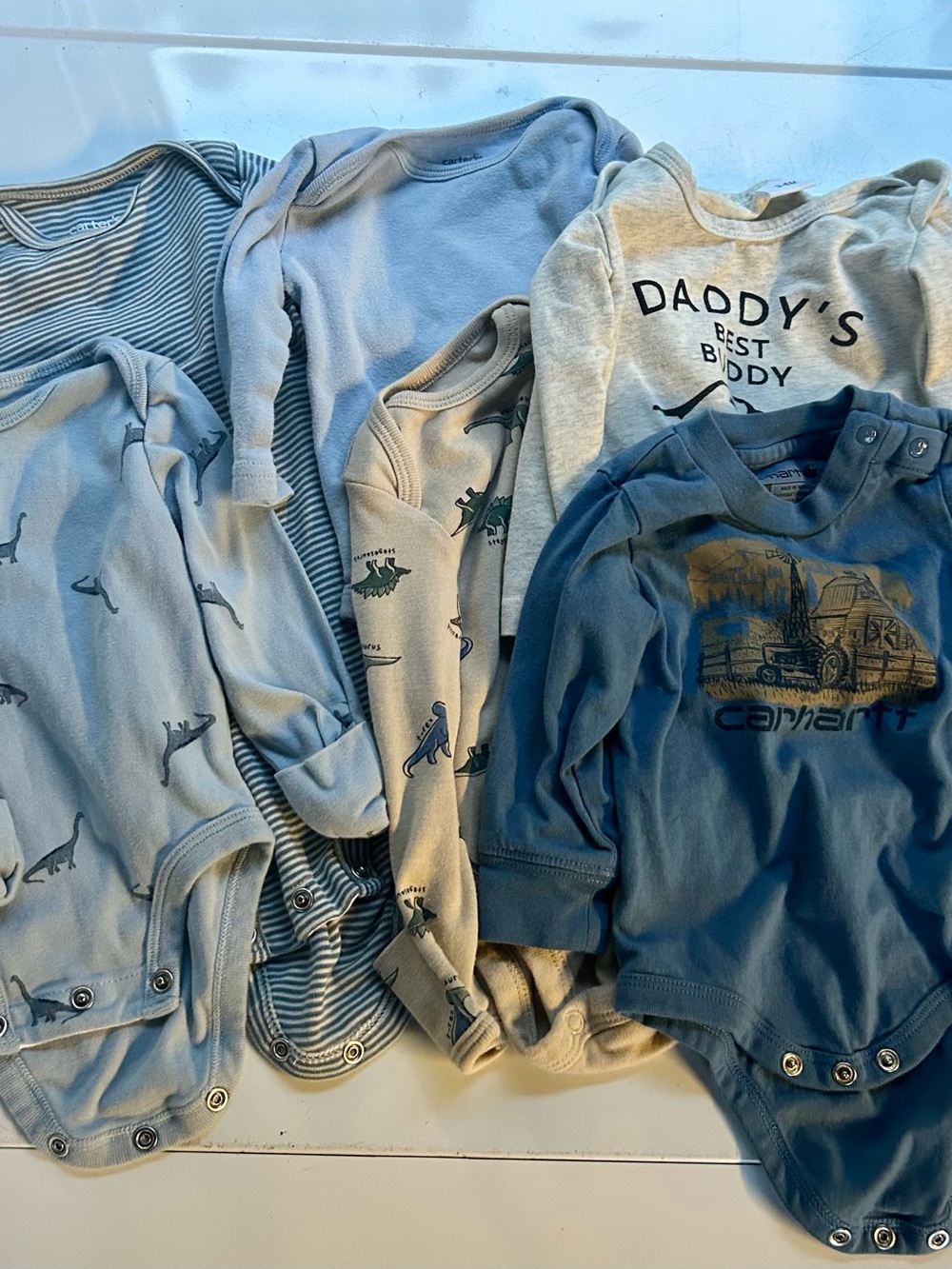 Bundle of 6 long sleeve onesies boys 0-3 months
